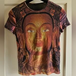 Vivienne Tam Multicolor Buddha Print Short Sleeve Tee Size 3